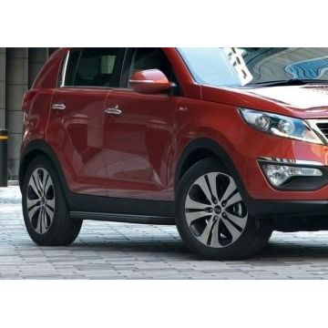 Пороги алюминиевые Rival Black-Premium для Hyundai ix35/Kia Sportage 2010-2015