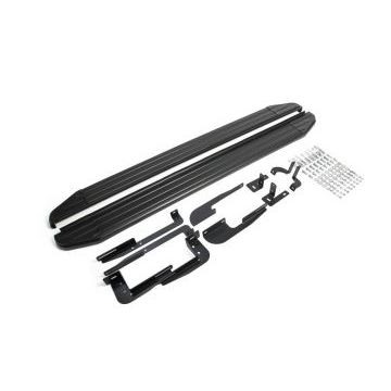 Пороги алюминиевые Rival Black-Premium для Hyundai ix35/Kia Sportage 2010-2015