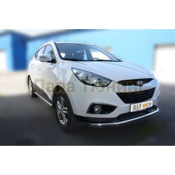 Пороги труба 60 мм ALFeco для Hyundai ix35 2010-2015
