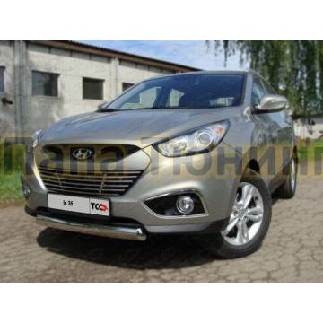 Защита передняя овальная 75-42 мм ТСС для Hyundai ix35 2010-2015