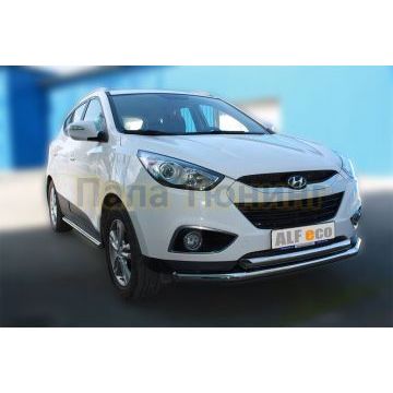 Пороги труба 60 мм ALFeco для Hyundai ix35 2010-2015