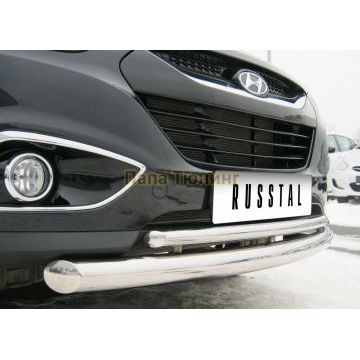 Защита передняя двойная d57-d42 РусСталь для Hyundai ix35 2010-2015