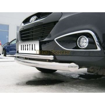 Защита передняя двойная d76-d42 РусСталь для Hyundai ix35 2010-2015