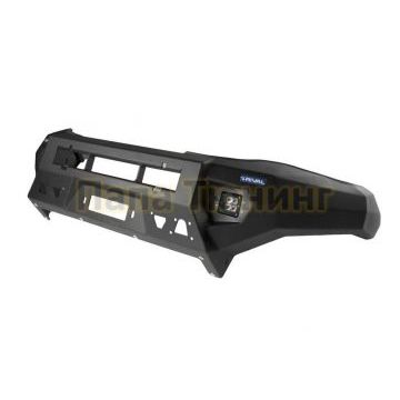 Бампер силовой Rival передний черный с ПТФ алюминий 6 мм для Toyota Hilux Revo 2015-