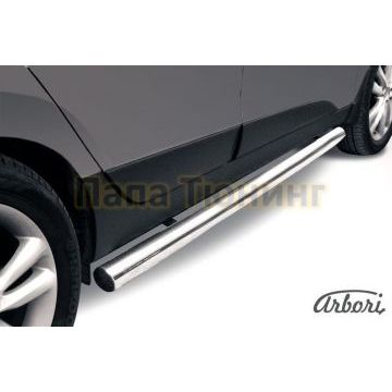 Защита штатных порогов труба 76 мм Slitkoff для Hyundai ix35 2010-2015 Защита штатных порогов труба 76 мм Slitkoff для Hyundai ix35 2010-2015