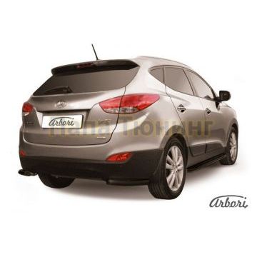 Защита задняя уголки чёрная сталь 57 мм Slitkoff для Hyundai ix35 2010-2015 Защита задняя уголки чёрная сталь 57 мм Slitkoff для Hyundai ix35 2010-2015