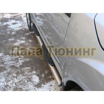 Пороги труба d76 с накладками вариант 3 РусСталь для Great Wall Hover H3 2010-2014