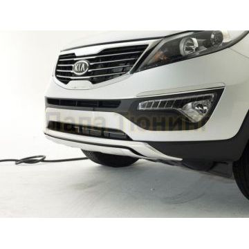 Накладка переднего бампера вариант 2 OEM Tuning для Kia Sportage 2010-2015