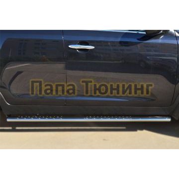 Пороги труба овальная с проступью 75х42 мм РусСталь для Kia Sportage 2010-2015