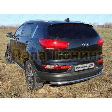 Защита заднего бампера центральная 60 мм ТСС для Kia Sportage 2014-2015 Защита заднего бампера центральная 60 мм ТСС для Kia Sportage 2014-2015