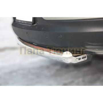 Защита заднего бампера овальная 75х42 мм ALFeco для Kia Sportage 2010-2015