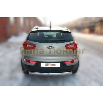Защита заднего бампера овальная 75х42 мм ALFeco для Kia Sportage 2010-2015