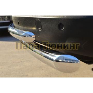 Защита заднего бампера двойная d57-d42 РусСталь для Kia Sportage 2010-2015