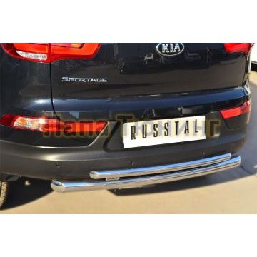 Защита заднего бампера двойная d57-d42 РусСталь для Kia Sportage 2010-2015