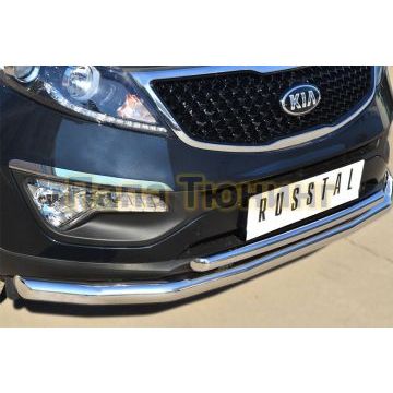 Защита передняя двойная d57-d42 РусСталь для Kia Sportage 2010-2015
