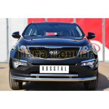 Защита передняя двойная d57-d42 РусСталь для Kia Sportage 2010-2015