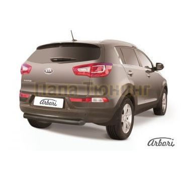 Защита заднего бампера чёрная сталь 76 мм Slitkoff для Kia Sportage 2010-2015 Защита заднего бампера чёрная сталь 76 мм Slitkoff для Kia Sportage 2010-2015