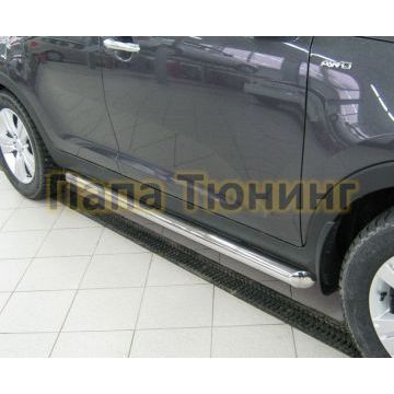 Пороги труба 63 мм вариант 1 РусСталь для Kia Sportage 2010-2014