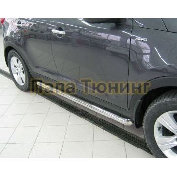 Пороги труба 76 мм вариант 1 РусСталь для Kia Sportage 2010-2014