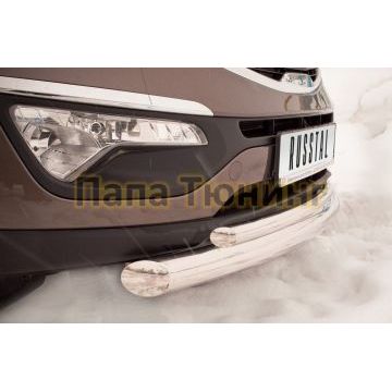 Защита передняя двойная 76-42 мм РусСталь для Kia Sportage 2010-2014