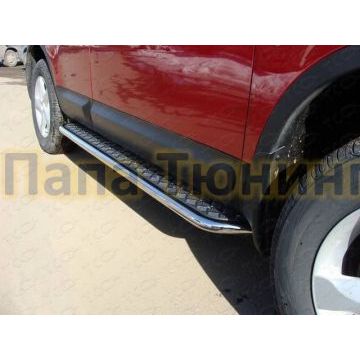 Пороги с площадкой алюминиевый лист 42 мм ТСС для Nissan Qashqai 2010-2014 Пороги с площадкой алюминиевый лист 42 мм ТСС для Nissan Qashqai 2010-2014
