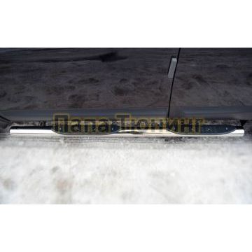 Пороги труба с накладками d76 вариант 3 РусСталь для Nissan Qashqai 2010-2014