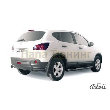 Защита задняя уголки чёрная сталь 57 мм Slitkoff для Nissan Qashqai 2010-2014 Защита задняя уголки чёрная сталь 57 мм Slitkoff для Nissan Qashqai 2010-2014