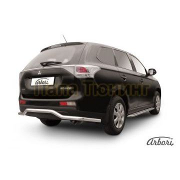 Защита заднего бампера волна длинная 57 мм Slitkoff для Mitsubishi Outlander 2014-2015 Защита заднего бампера волна длинная 57 мм Slitkoff для Mitsubishi Outlander 2014-2015