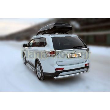 Защита заднего бампера 60 мм ALFeco для Mitsubishi Outlander 2014-2015