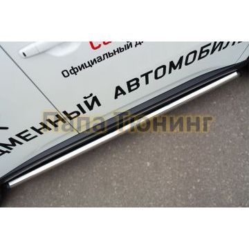 Пороги труба d57 вариант 2 РусСталь для Mitsubishi Outlander 2014-2015