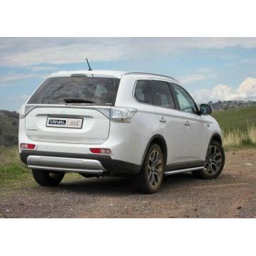 Защита штатных порогов 57 мм Rival для Mitsubishi Outlander 2012-