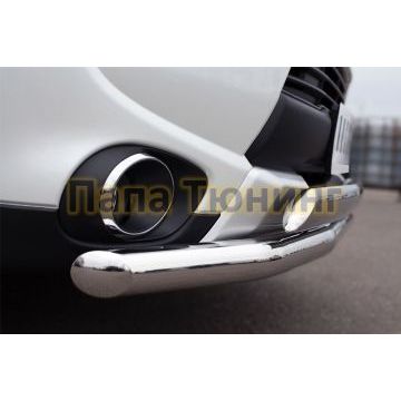 Защита передняя двойная 63-75х42 мм РусСталь для Mitsubishi Outlander 2014-2015