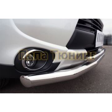 Защита передняя двойная d57-d42 РусСталь для Mitsubishi Outlander 2014-2015