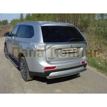 Защита заднего бампера центральная 60 мм ТСС для Mitsubishi Outlander 2014-2015 Защита заднего бампера центральная 60 мм ТСС для Mitsubishi Outlander 2014-2015