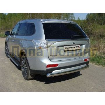 Защита заднего бампера овальная овальная 75х42 мм ТСС для Mitsubishi Outlander 2014-2015 Защита заднего бампера овальная овальная 75х42 мм ТСС для Mitsubishi Outlander 2014-2015