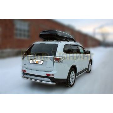 Защита заднего бампера 60 мм ALFeco для Mitsubishi Outlander 2014-2015