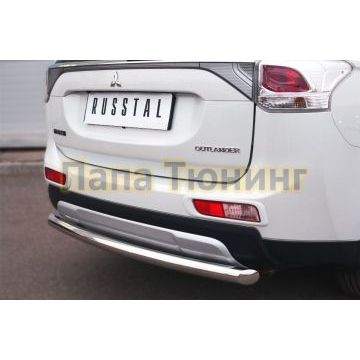 Защита заднего бампера d57 дуга РусСталь для Mitsubishi Outlander 2014-2015