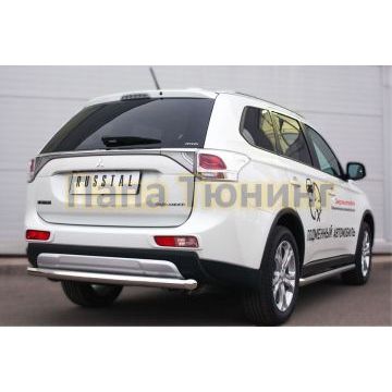 Защита заднего бампера d57 дуга РусСталь для Mitsubishi Outlander 2014-2015