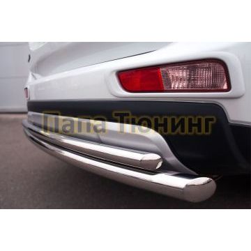 Защита заднего бампера двойная d57-d42 РусСталь для Mitsubishi Outlander 2014-2015
