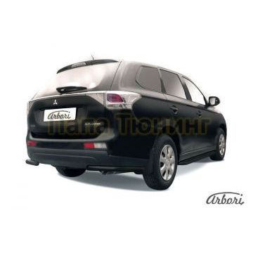 Защита задняя уголки чёрная сталь 57 мм Slitkoff для Mitsubishi Outlander 2014-2015 Защита задняя уголки чёрная сталь 57 мм Slitkoff для Mitsubishi Outlander 2014-2015