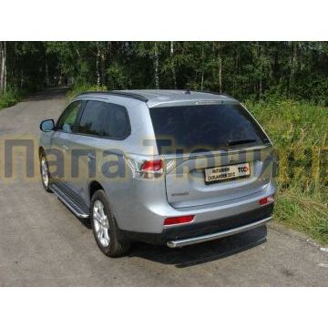 Защита заднего бампера центральная 60 мм ТСС для Mitsubishi Outlander 2012-2014