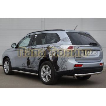 Защита заднего бампера d57 РусСталь для Mitsubishi Outlander 2012-2014