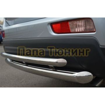 Защита заднего бампера двойная d57-d42 РусСталь для Mitsubishi Outlander 2012-2014