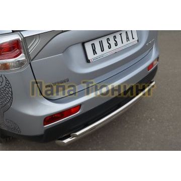 Защита заднего бампера двойная d57-d42 РусСталь для Mitsubishi Outlander 2012-2014