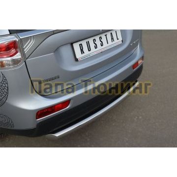 Защита заднего бампера d76 РусСталь для Mitsubishi Outlander 2012-2014