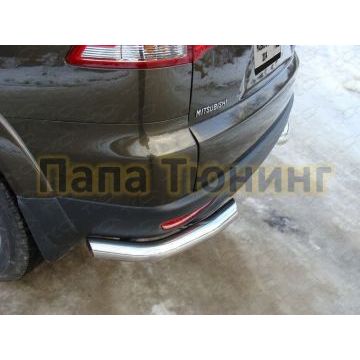 Защита заднего бампера уголки 76 мм ТСС для Mitsubishi Pajero Sport 2013-2016
