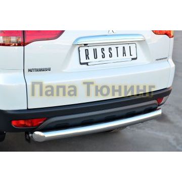 Защита заднего бампера d76 РусСталь для Mitsubishi Pajero Sport 2013-2016
