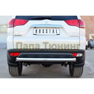 Защита заднего бампера d76 РусСталь для Mitsubishi Pajero Sport 2013-2016