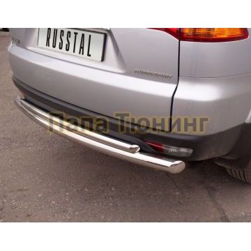 Защита заднего бампера двойная d76-d42 РусСталь для Mitsubishi Pajero Sport 2008-2013