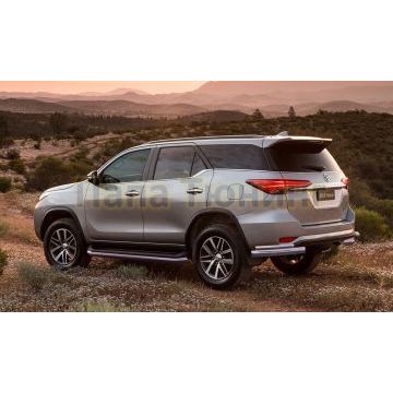 Защита задняя двойные уголки 76-50 мм ALFeco для Toyota Fortuner 2017-
